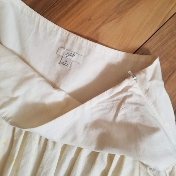 J. Jill Polka Dot Skirt 6 Cream Multi 100% Cotton Dots - Picture 4 of 6